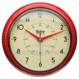 Retro Vintage 50's Style Round Wall Clock Kitchen Diner Home Decor