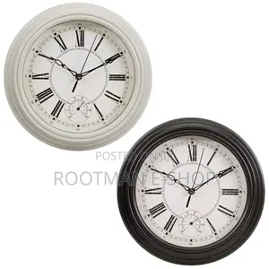 Traditional Lincoln Wall Clock With Thermometer