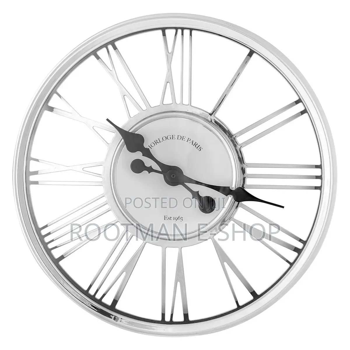 White Round 3d Wall Clock With Large Roman Numerals 44.5cm