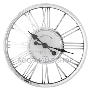 White Round 3d Wall Clock With Large Roman Numerals 44.5cm