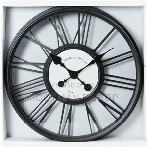 White Round 3d Wall Clock With Large Roman Numerals 44.5cm