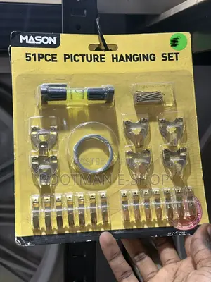 Mason 51-Piece Picture Hanging Set Featuring Assorted Brass Hooks
