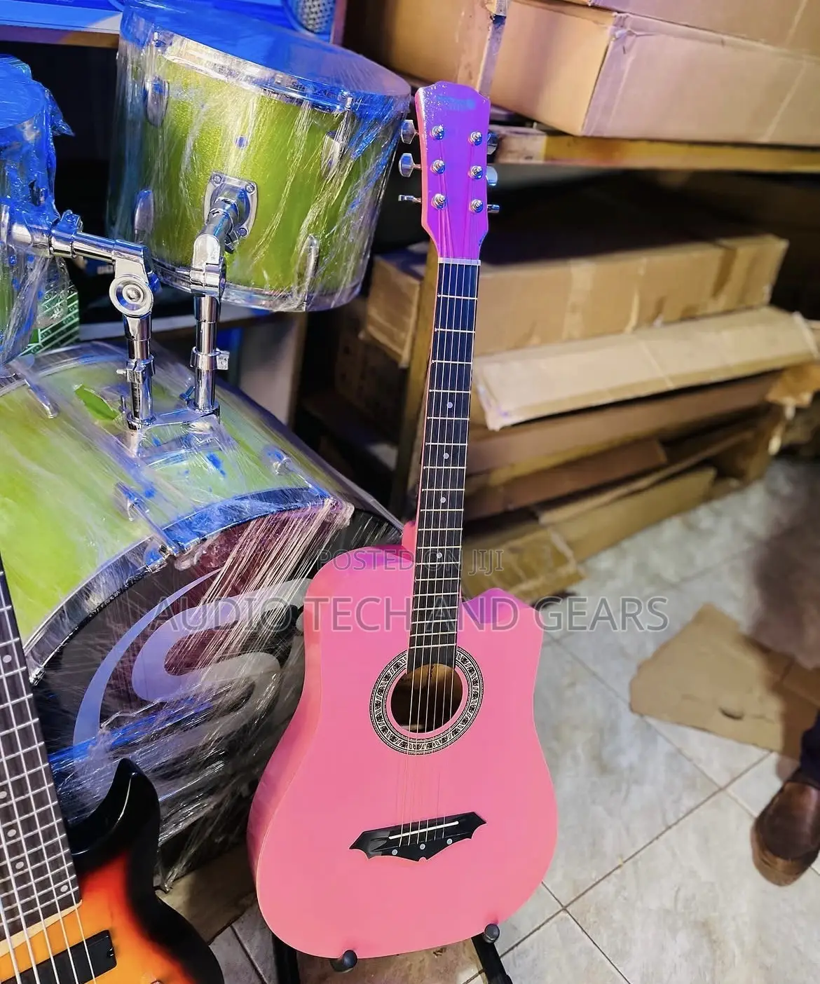 Pink Acoustic Guitar