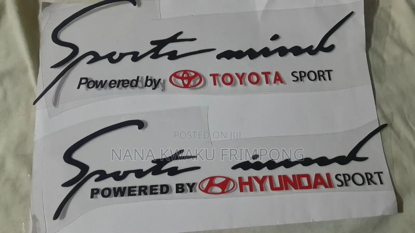 Car Uv 3d Sports Minded Stickers for Bonnet or Doors Available