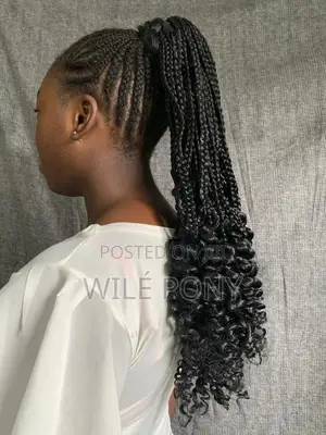 (20 Inches) Braided Ponytail With Curls