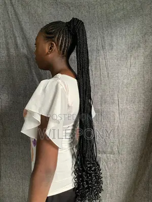 (35 Inches) Braided Ponytail With Curls