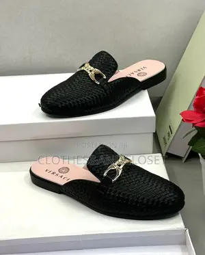 Black Versace Backless Loafers