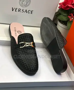 Black Versace Backless Loafers