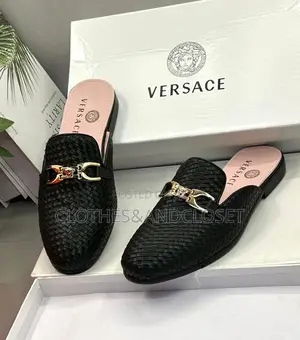 Black Versace Backless Loafers