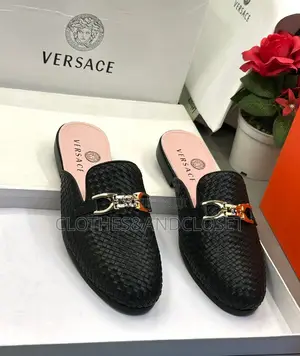 Black Versace Backless Loafers