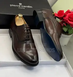 Executive Pierre Cardin Leather Oxford Shoes (Brown)