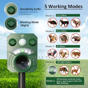 Solar Animal Repeller, Ultrasonic.Waterproof Flashing Lights
