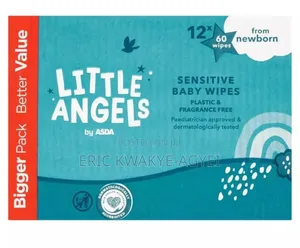 Little Angels Plastic Free Fragrance Free Sensitive Wipes(12x 60 Wipe)