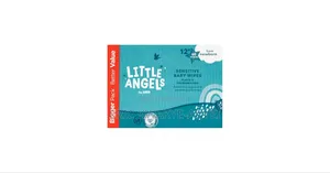 Little Angels Plastic Free Fragrance Free Sensitive Wipes(12x 60 Wipe)
