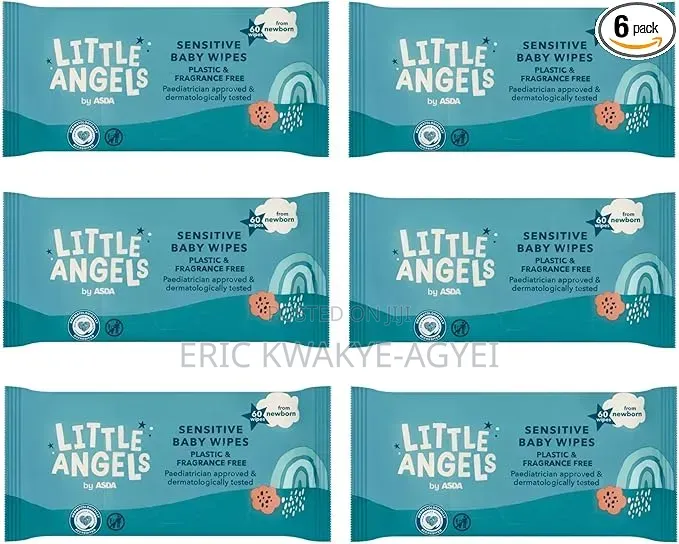 Little Angels Plastic Free Fragrance Free Sensitive Wipes(12x 60 Wipe)
