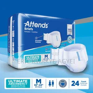 Attends Adult Brh Care Briefs With Closure Tabs, Medium