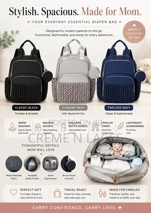 Classy Baby Diaper Backpack (Bag)