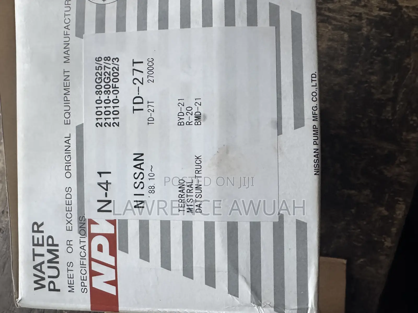 Nissan Pickup Qd32 and Td27 Original Japan Water Pump Available