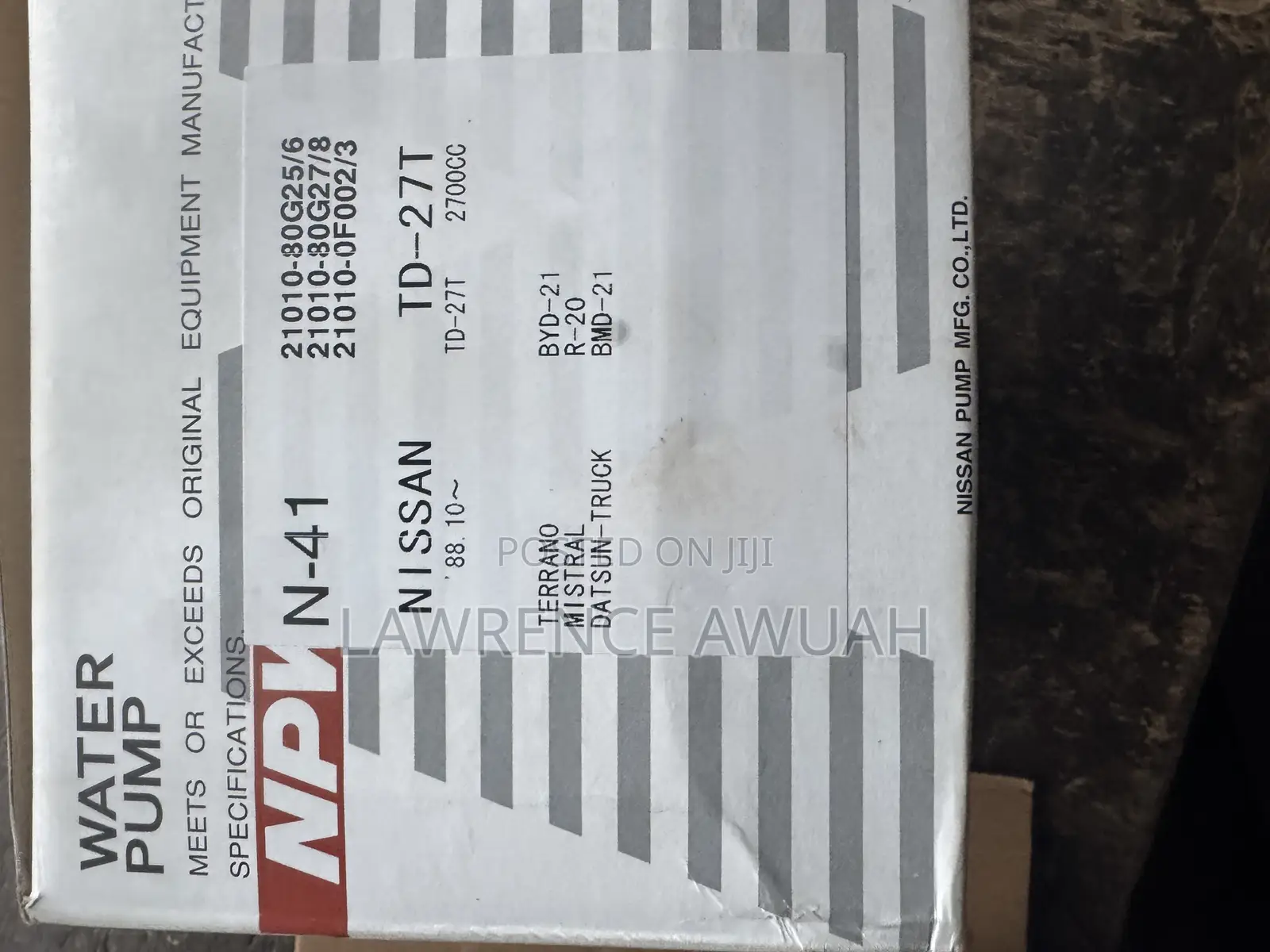 Nissan Pickup Qd32 and Td27 Original Japan Water Pump Available