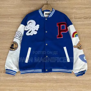 Patch-Embroidered Varsity Jacket.