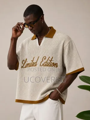 Boohooman Oversized Boxy Rib Knitted Polo Shirts