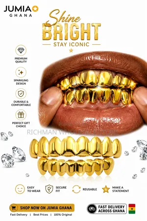 Luxury Gold Grillz Teeth Caps – Hip Hop Fashion Dental Grill Set