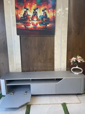 Gray Colored Modern TV Stand