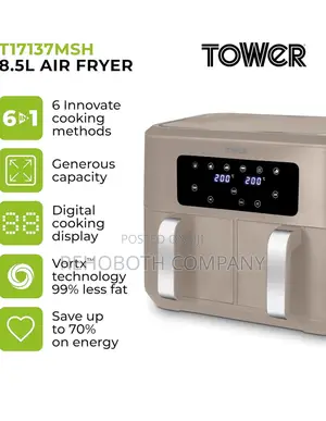 Tower T17137msh Vortx 8.5l Dual Basket Air Fryertower