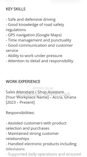 Driver Job