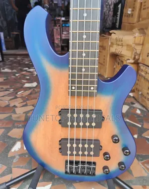 Ibanez 5-String Active Bass Guitar With a Blue-to-Natural Burst Finish