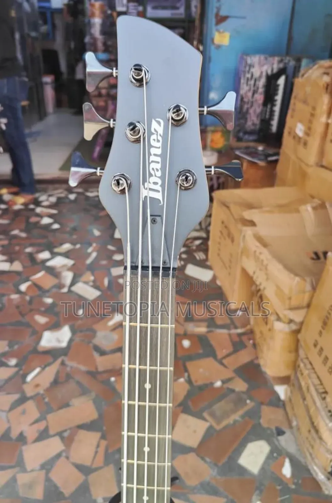 Ibanez 5-String Active Bass Guitar With a Blue-to-Natural Burst Finish