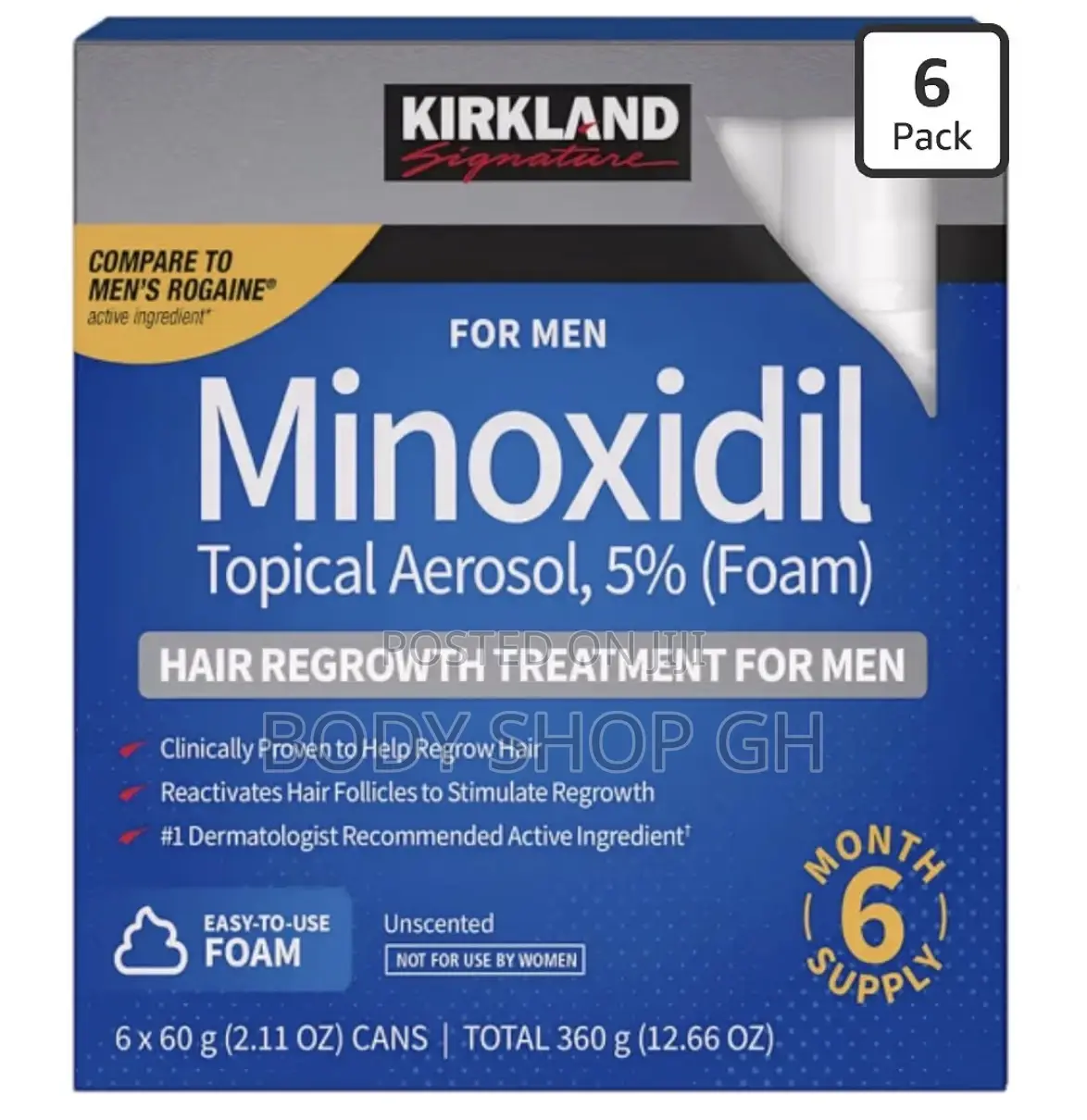 Kirkland Minoxidil Foam 5% for Men - 1 Month Supply / 1 Bottle