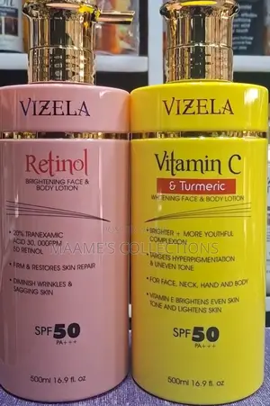Vizela Retinol and Vitamin C Brightening Face and Body Lotions