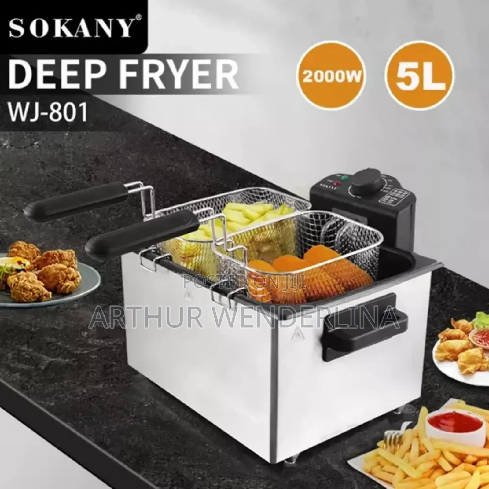 Sokany Deep Fryer 2 in 1 .(5liters Each)