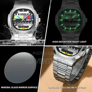 Poedagar 875men's Wristwatch Fashion Business Black