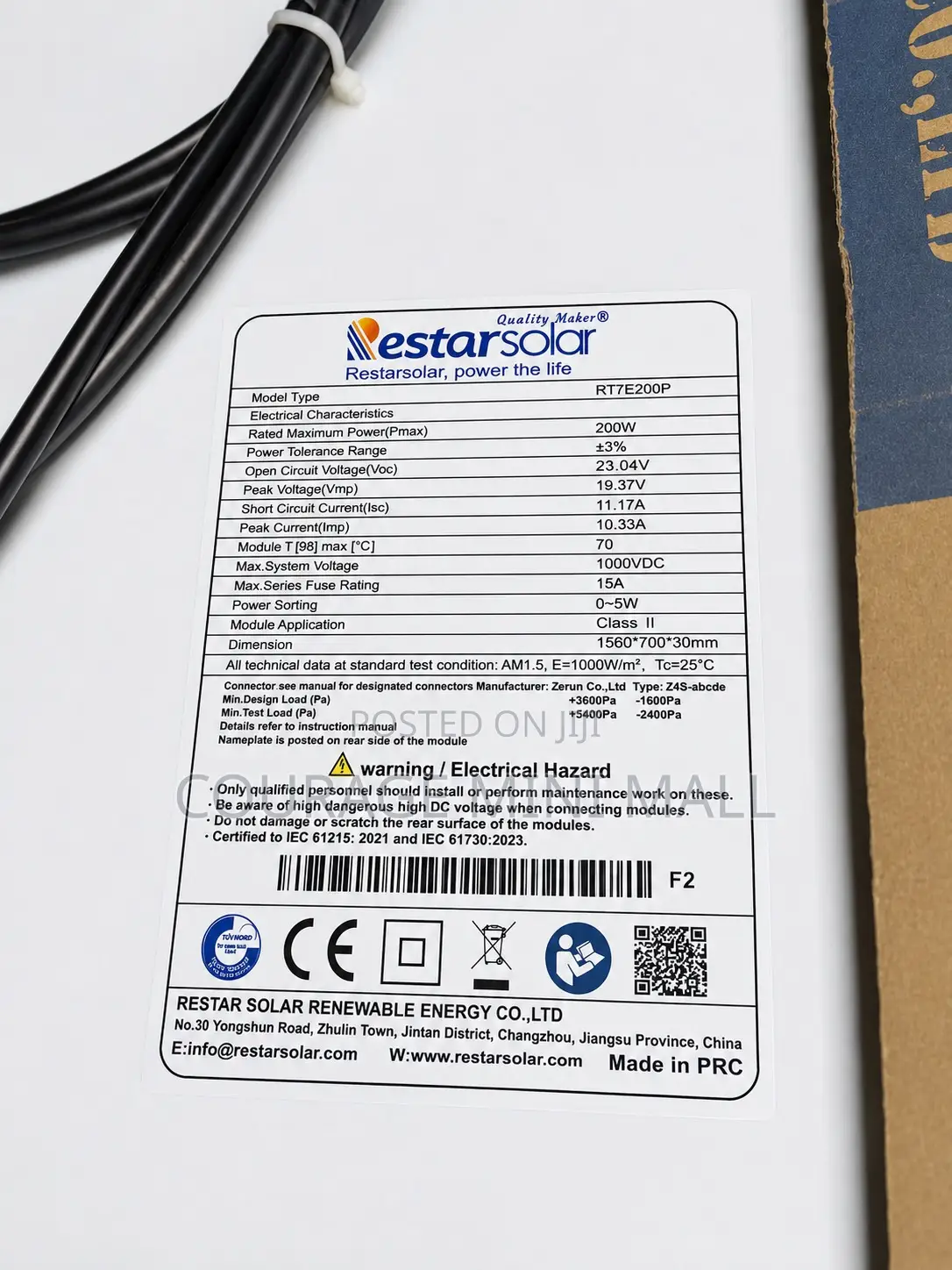 Restar 200 Poly Solar Panel