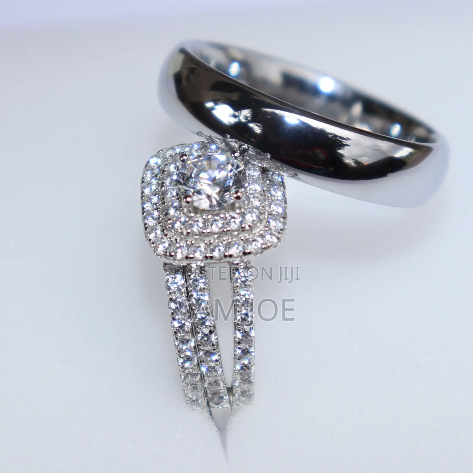Wedding Rings - Tungsten and Silver Set