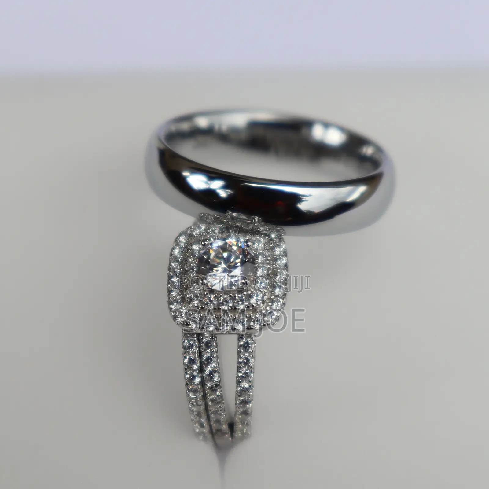 Wedding Rings - Tungsten and Silver Set