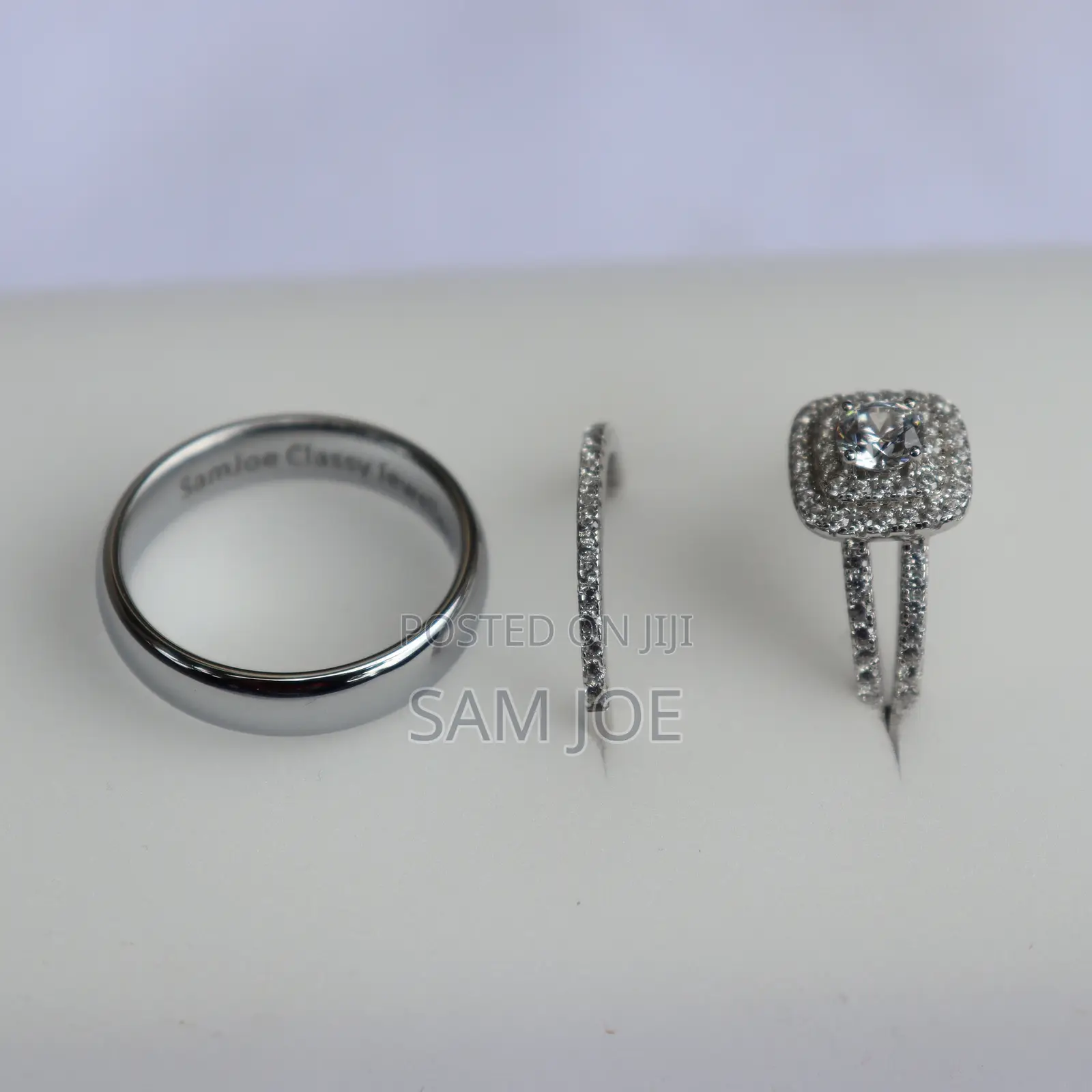 Wedding Rings - Tungsten and Silver Set