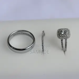 Wedding Rings - Tungsten and Silver Set