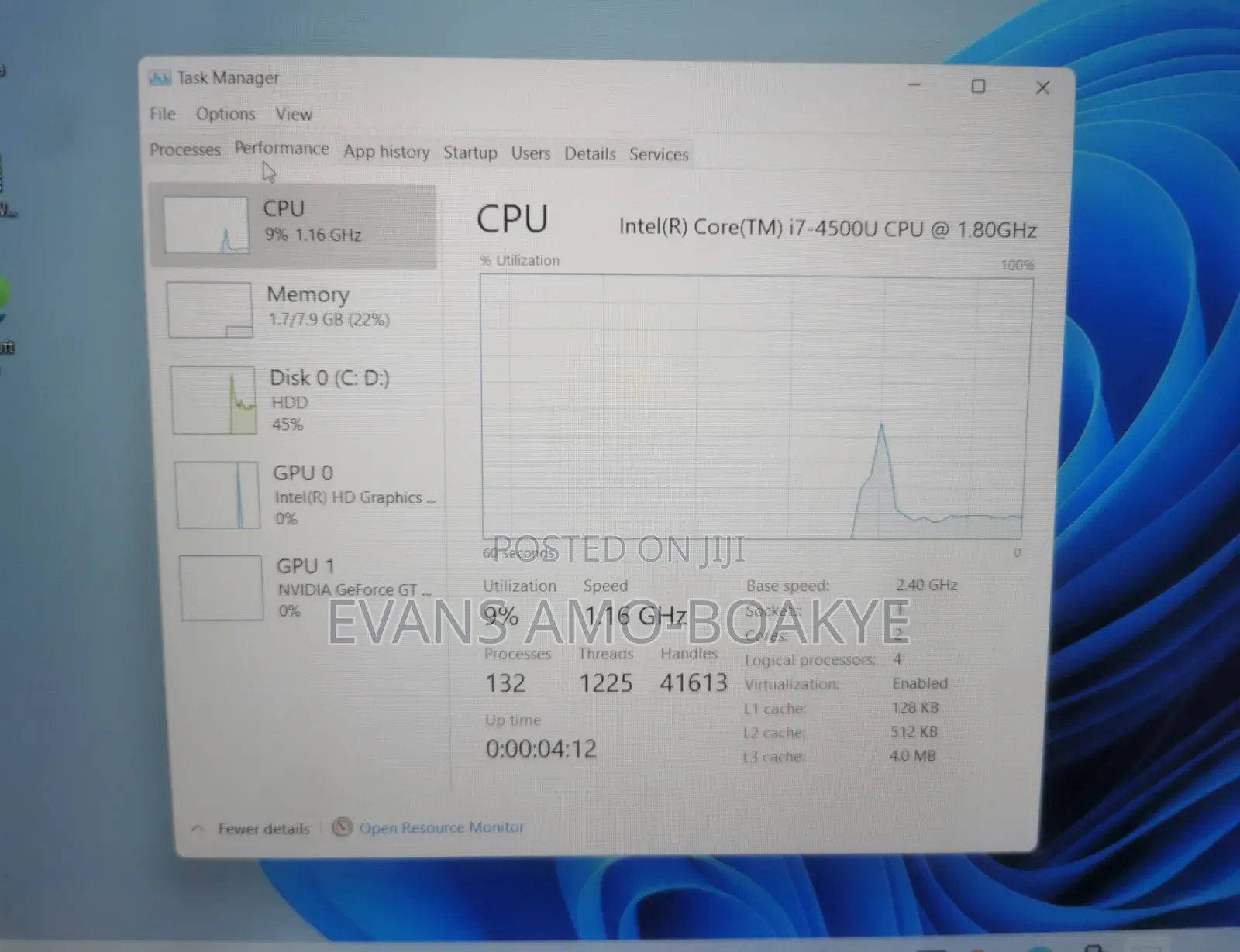 Laptop Asus Q551 8GB Intel Core i7 HDD 1T
