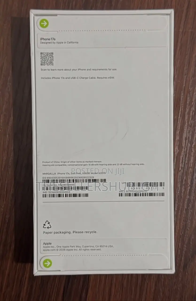 New Apple iPhone 17e 256 GB Pink