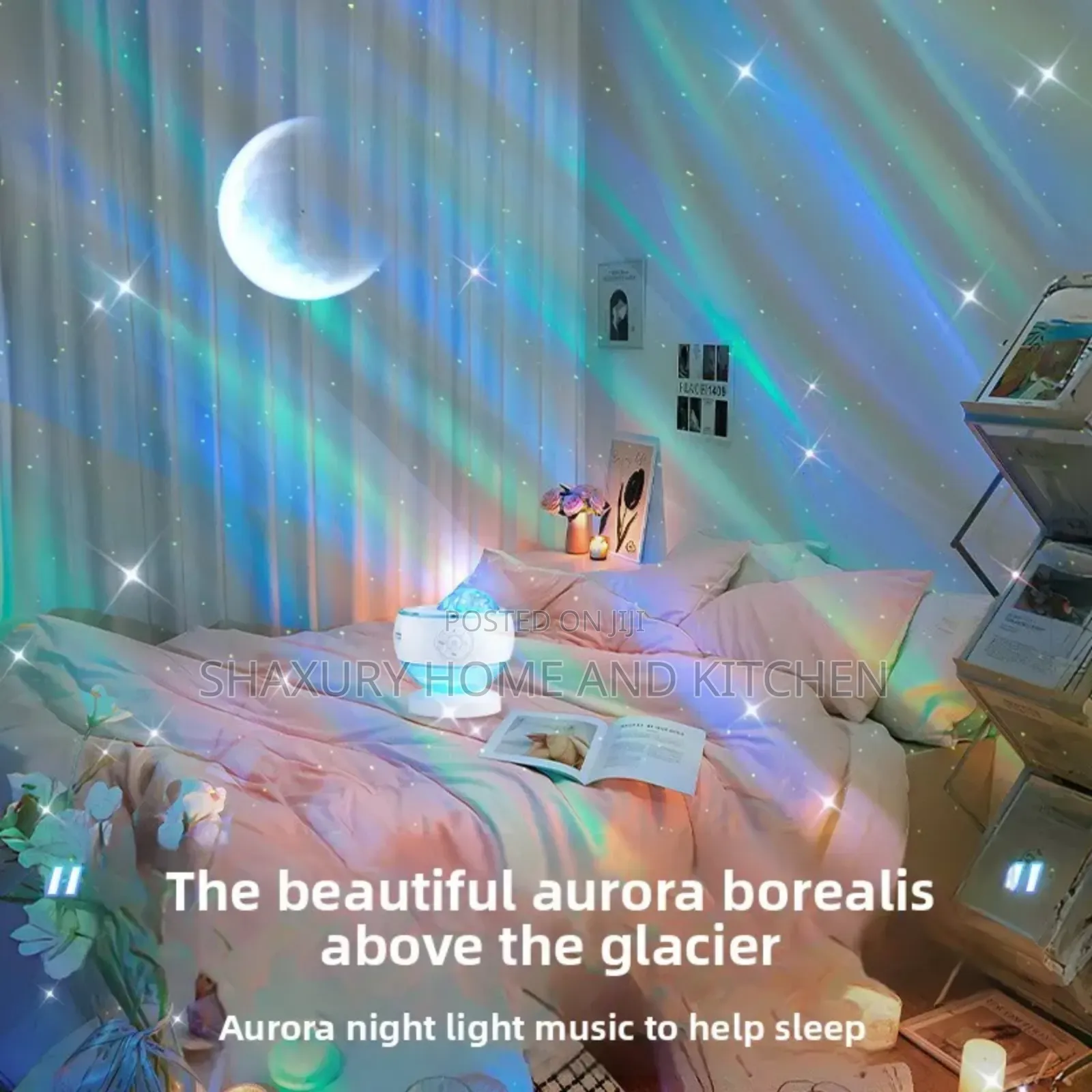 Room Starry Moon Projector Light With Speaker and Bluetooth