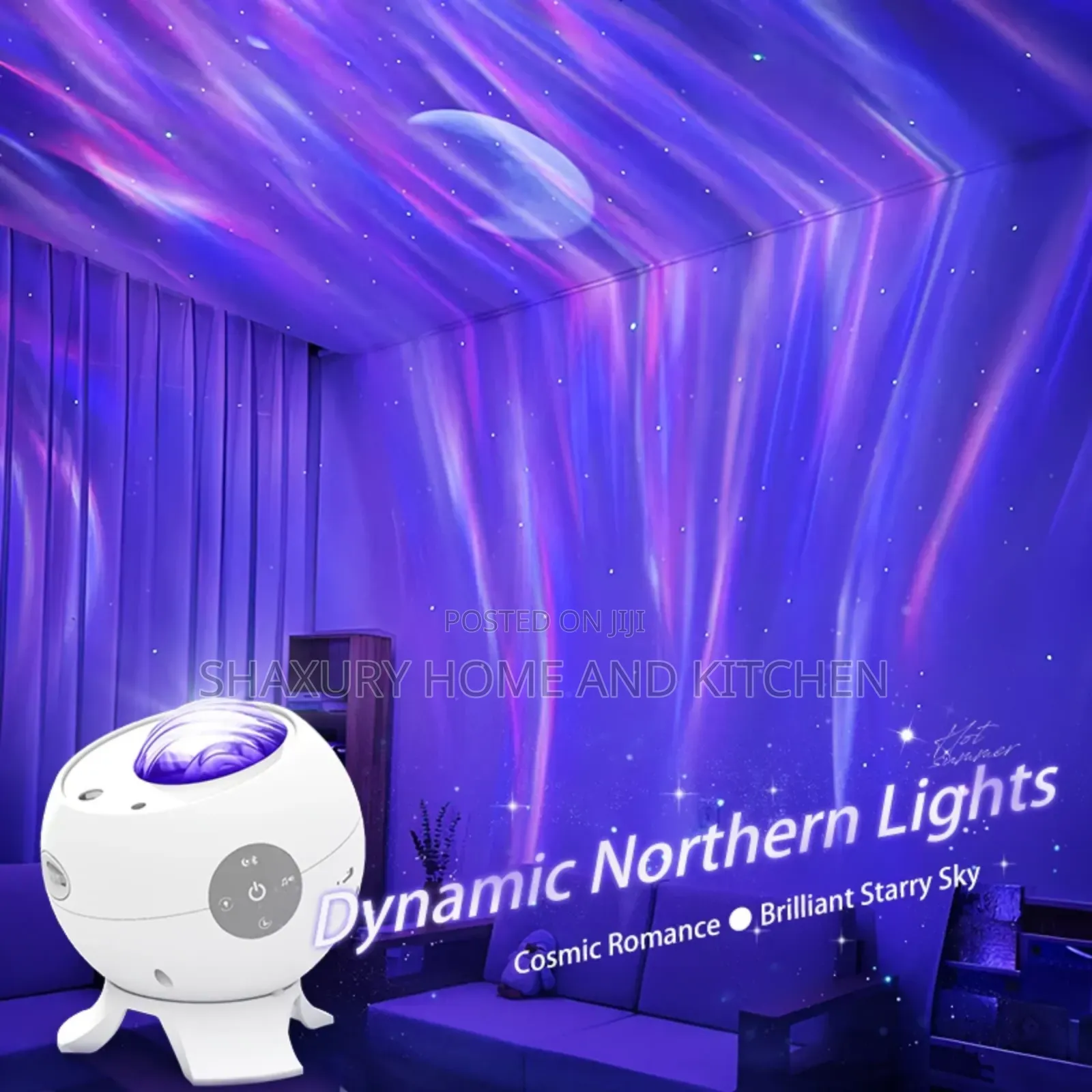 Room Starry Moon Projector Light With Speaker and Bluetooth