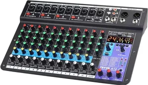 Quality 12 Channel Audio Mixer With Usb, Bluetooth 48v Phantom Power