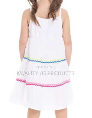 Wonder Nation Girls Cotton Dress With Ric Rac Trim - 4 and 5 Years