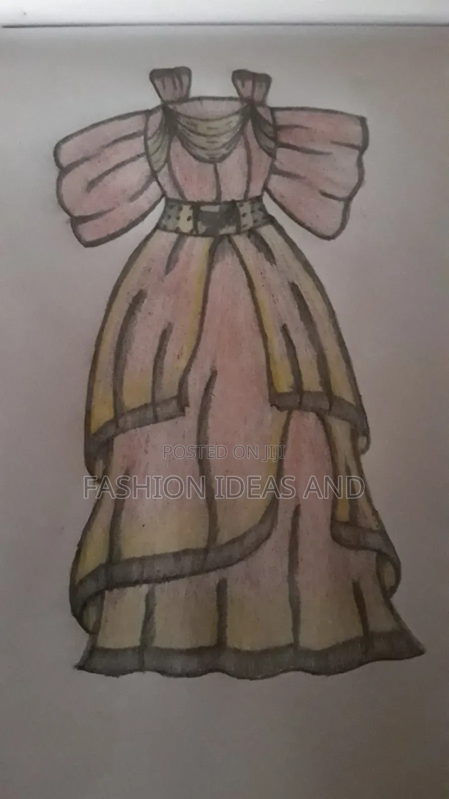 Fashion Ideas And Illustration, Dramatic Outfit With Flair Like Petals