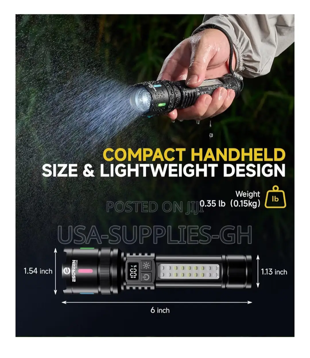 2pack Of Esgreen Led Rechargeable Flashlight High Lumens20000 From Usa