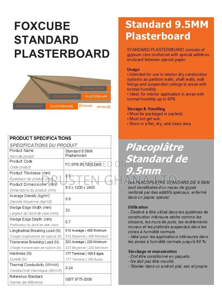 Plasterboard Standard 9.5x1200x2400mm
