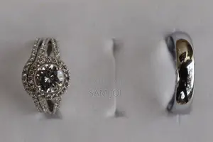 2set Silver Rings and 1 Tungsten Male Wedding Rings